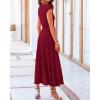 imageBTFBM Women Two Piece Skirt Set Summer 2025 Casual Vacation Crew Neck Short Sleeve Cropped Top Elastic Waist Midi SkirtsWine Red