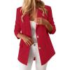 imageBTFBM Blazers for Women Business Casual 2025 Fall Clothes Lapel Open Front Long Sleeve Work Office Suit Jackets BlazerRed