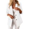 imageBTFBM Blazers for Women Business Casual 2025 Fall Clothes Lapel Open Front Long Sleeve Work Office Suit Jackets BlazerWhite