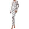 imageBTFBM Fall Dresses for Women 2025 2 Piece Set Long Sleeve Polka Dot Sexy Bodycon Mesh Dress and Slip Dress Party WeddingBig Dot White Black
