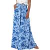 imageBTFBM Women Casual High Waist Wide Leg Pants 2025 Summer Fall Long Palazzo Pants Pocket Lounge Vacation Beach TrousersPrint Blue