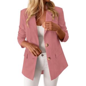 imageBTFBM Blazers for Women Business Casual 2025 Fall Clothes Lapel Open Front Long Sleeve Work Office Suit Jackets BlazerDusty Pink
