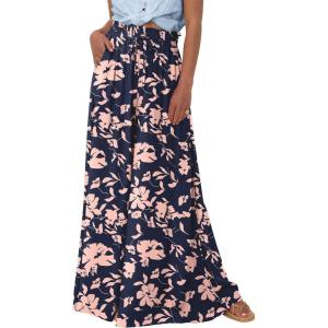 imageBTFBM Women Casual High Waist Wide Leg Pants 2025 Summer Fall Long Palazzo Pants Pocket Lounge Vacation Beach TrousersPrint Navy Pink