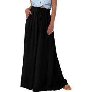 imageBTFBM Women Casual High Waist Wide Leg Pants 2025 Summer Fall Long Palazzo Pants Pocket Lounge Vacation Beach TrousersSolid Black