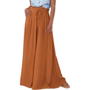 imageBTFBM Women Casual High Waist Wide Leg Pants 2025 Summer Fall Long Palazzo Pants Pocket Lounge Vacation Beach TrousersSolid Brown