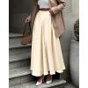 imageBTFBM High Waisted Skirts for Women Fall Clothes 2025 Elegant Satin Flowy ALine Cocktail Formal Night Out Maxi SkirtBeige