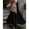 imageBTFBM High Waisted Skirts for Women Fall Clothes 2025 Elegant Satin Flowy ALine Cocktail Formal Night Out Maxi SkirtBlack