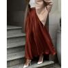 imageBTFBM High Waisted Skirts for Women Fall Clothes 2025 Elegant Satin Flowy ALine Cocktail Formal Night Out Maxi SkirtBrown