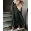 imageBTFBM High Waisted Skirts for Women Fall Clothes 2025 Elegant Satin Flowy ALine Cocktail Formal Night Out Maxi SkirtDark Army Green