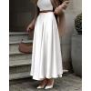imageBTFBM High Waisted Skirts for Women Fall Clothes 2025 Elegant Satin Flowy ALine Cocktail Formal Night Out Maxi SkirtWhite