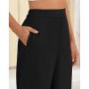 imageBTFBM Women High Waisted Wide Leg Pants Fall 2025 Business Casual Work Dress Pants Loose Office Palazzo Trousers PocketsBlack