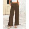 imageBTFBM Women High Waisted Wide Leg Pants Fall 2025 Business Casual Work Dress Pants Loose Office Palazzo Trousers PocketsCoffee