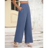 imageBTFBM Women High Waisted Wide Leg Pants Fall 2025 Business Casual Work Dress Pants Loose Office Palazzo Trousers PocketsGrey Blue