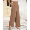imageBTFBM Women High Waisted Wide Leg Pants Fall 2025 Business Casual Work Dress Pants Loose Office Palazzo Trousers PocketsKhaki