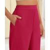 imageBTFBM Women High Waisted Wide Leg Pants Fall 2025 Business Casual Work Dress Pants Loose Office Palazzo Trousers PocketsRose Red