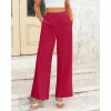imageBTFBM Women High Waisted Wide Leg Pants Fall 2025 Business Casual Work Dress Pants Loose Office Palazzo Trousers PocketsRose Red