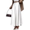 imageBTFBM High Waisted Skirts for Women Fall Clothes 2025 Elegant Satin Flowy ALine Cocktail Formal Night Out Maxi SkirtWhite