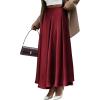 imageBTFBM High Waisted Skirts for Women Fall Clothes 2025 Elegant Satin Flowy ALine Cocktail Formal Night Out Maxi SkirtWine Red