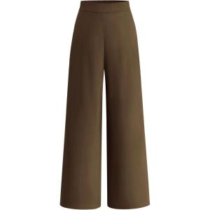 imageBTFBM Women High Waisted Wide Leg Pants Fall 2025 Business Casual Work Dress Pants Loose Office Palazzo Trousers PocketsCoffee