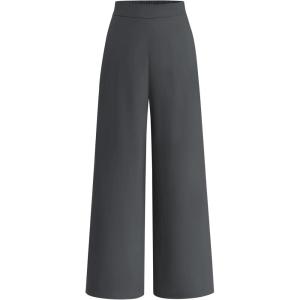imageBTFBM Women High Waisted Wide Leg Pants Fall 2025 Business Casual Work Dress Pants Loose Office Palazzo Trousers PocketsDark Grey