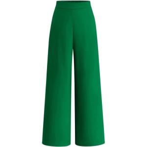 imageBTFBM Women High Waisted Wide Leg Pants Fall 2025 Business Casual Work Dress Pants Loose Office Palazzo Trousers PocketsGreen