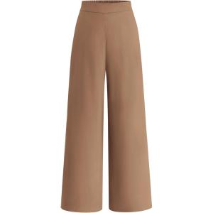 imageBTFBM Women High Waisted Wide Leg Pants Fall 2025 Business Casual Work Dress Pants Loose Office Palazzo Trousers PocketsKhaki