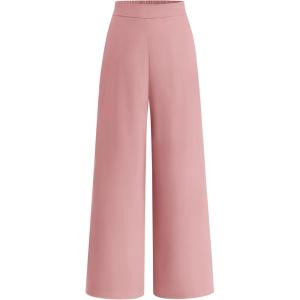imageBTFBM Women High Waisted Wide Leg Pants Fall 2025 Business Casual Work Dress Pants Loose Office Palazzo Trousers PocketsPink