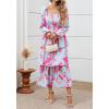 imageBTFBM Fall Dresses for Women 2025 Floral Long Sleeve Smocked Square Neck Casual Ruffle Tiered Flowy Wedding Guest DressFloral Light Blue Pink