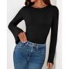 imageBTFBM Long Sleeve Shirts for Women 2025 Fall Y2K Clothes Casual Solid Color Boat Neck Bell Sleeve Fitted Going Out TopsBlack