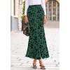 imageBTFBM Womens Floral Mesh Maxi Skirt Elastic High Waisted Boho Elegant Mermaid 2025 Summer Fall Long Skirts for WomenDark Green