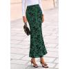 imageBTFBM Womens Floral Mesh Maxi Skirt Elastic High Waisted Boho Elegant Mermaid 2025 Summer Fall Long Skirts for WomenDark Green