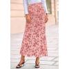 imageBTFBM Womens Floral Mesh Maxi Skirt Elastic High Waisted Boho Elegant Mermaid 2025 Summer Fall Long Skirts for WomenPink