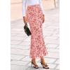 imageBTFBM Womens Floral Mesh Maxi Skirt Elastic High Waisted Boho Elegant Mermaid 2025 Summer Fall Long Skirts for WomenPink