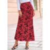 imageBTFBM Womens Floral Mesh Maxi Skirt Elastic High Waisted Boho Elegant Mermaid 2025 Summer Fall Long Skirts for WomenRed