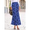 imageBTFBM Womens Floral Mesh Maxi Skirt Elastic High Waisted Boho Elegant Mermaid 2025 Summer Fall Long Skirts for WomenRoyal Blue