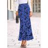 imageBTFBM Womens Floral Mesh Maxi Skirt Elastic High Waisted Boho Elegant Mermaid 2025 Summer Fall Long Skirts for WomenRoyal Blue