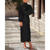imageBTFBM Womens Mock Neck Satin Dress Summer Fall 2025 Long Sleeve High Waist Formal Wedding Party Maxi Cocktail DressesBlack