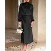 imageBTFBM Womens Mock Neck Satin Dress Summer Fall 2025 Long Sleeve High Waist Formal Wedding Party Maxi Cocktail DressesBlack