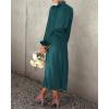 imageBTFBM Womens Mock Neck Satin Dress Summer Fall 2025 Long Sleeve High Waist Formal Wedding Party Maxi Cocktail DressesDark Green