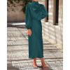 imageBTFBM Womens Mock Neck Satin Dress Summer Fall 2025 Long Sleeve High Waist Formal Wedding Party Maxi Cocktail DressesDark Green