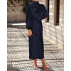 imageBTFBM Womens Mock Neck Satin Dress Summer Fall 2025 Long Sleeve High Waist Formal Wedding Party Maxi Cocktail DressesNavy