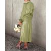 imageBTFBM Womens Mock Neck Satin Dress Summer Fall 2025 Long Sleeve High Waist Formal Wedding Party Maxi Cocktail DressesTender Green