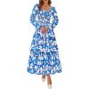 Floral Blue White