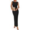imageBTFBM Formal Wedding Guest Dresses for Women Summer Fall 2025 Sleeveless Ruched Bodycon Mesh Elegant Maxi Cocktail DressBlack