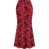 imageBTFBM Womens Floral Mesh Maxi Skirt Elastic High Waisted Boho Elegant Mermaid 2025 Summer Fall Long Skirts for WomenRed