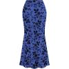 imageBTFBM Womens Floral Mesh Maxi Skirt Elastic High Waisted Boho Elegant Mermaid 2025 Summer Fall Long Skirts for WomenRoyal Blue