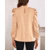 imageBTFBM Mock Neck Long Sleeve Blouses for Women Dressy Casual Business Work Shirts 2025 Spring Fall Clothes Satin TopsApricot