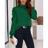 imageBTFBM Mock Neck Long Sleeve Blouses for Women Dressy Casual Business Work Shirts 2025 Spring Fall Clothes Satin TopsDark Green