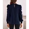 imageBTFBM Mock Neck Long Sleeve Blouses for Women Dressy Casual Business Work Shirts 2025 Spring Fall Clothes Satin TopsNavy