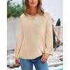 imageBTFBM Sweaters for Women 2025 Early Fall Fashion Crewneck Long Sleeve Ribbed Knit Oversized Pullover Casual Loose TopsApricot